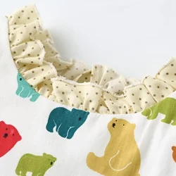 Dream Cradle,Baby Girls Cartoon Dress,Baby Girls Dress with Ruffles,Cute Baby Girls Outfit,Baby Cat-Bear Outfit ,Kids Clothes  (9)_
