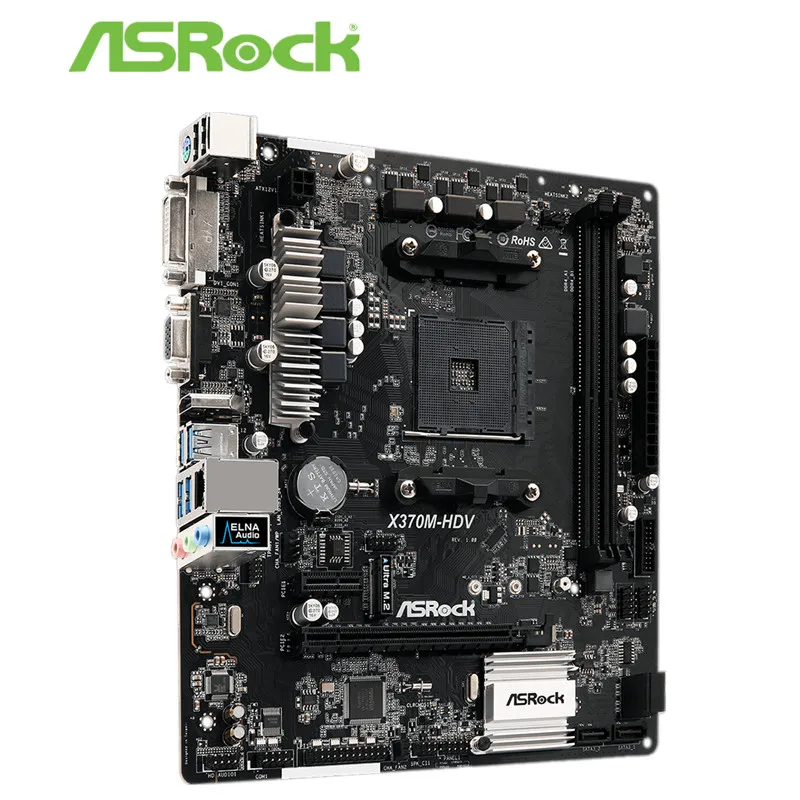 Полная новая технология ASRock X370M-HDV материнская плата Ruilong AMD X370/AM4 настольная материнская плата MATX