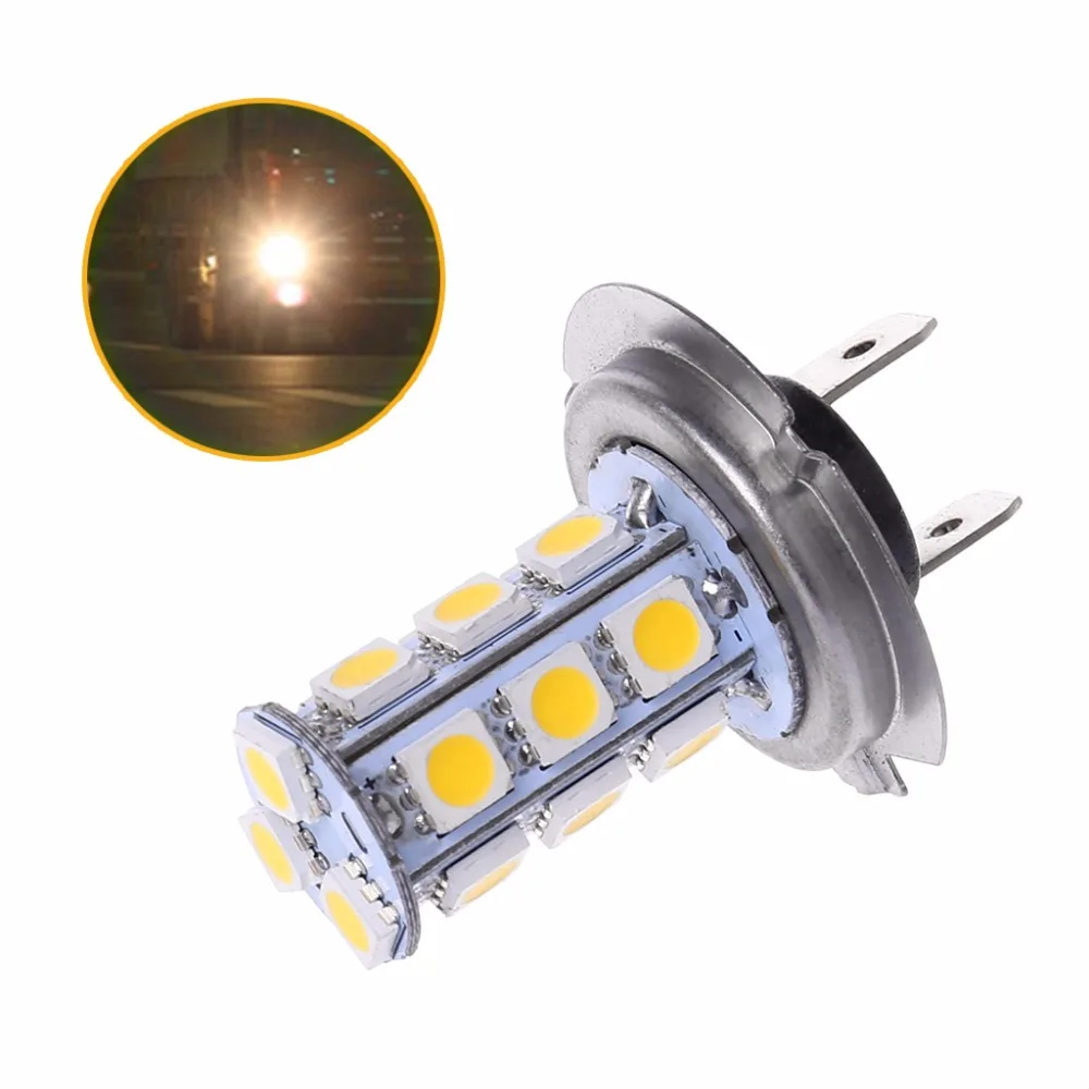 12V автомобильный Стайлинг H7 теплый белый 18-SMD светодиодный светильник