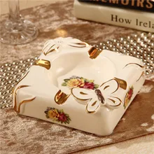 Роскошный Европейский стиль ретро Квадратная Пепельница стиль гостиная домашняя обстановка керамическая Ремесла декоративные украшения