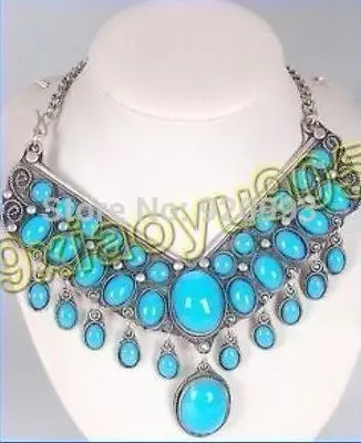 

fast P&P****Tibet Silver Turquoise Long Necklace