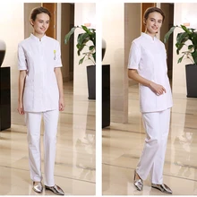 Slim Fit медицинские комбинезоны униформа для сотрудниц спа-салонов больница форма медсестры хирургии косметичка Красота Салон спецодежды, комплект одежды