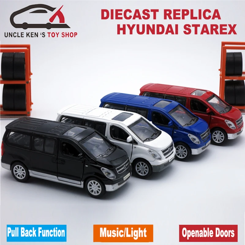 Весы hyundai Starex литые под давлением модели автомобилей, металлический мини-фургон, детские игрушки с подарочной коробкой и функциями