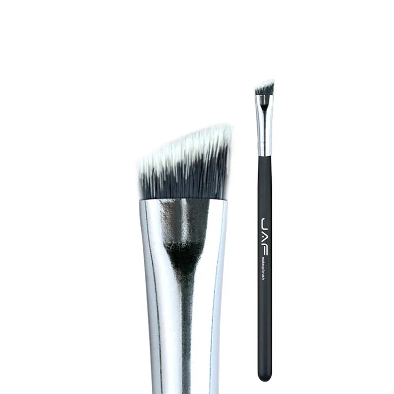JAF брендовая Черная кисть для бровей Высокое качество синтетические волосы инструменты для макияжа глаз удобная деревянная ручка с серебряной алюминиевой трубкой - Handle Color: black
