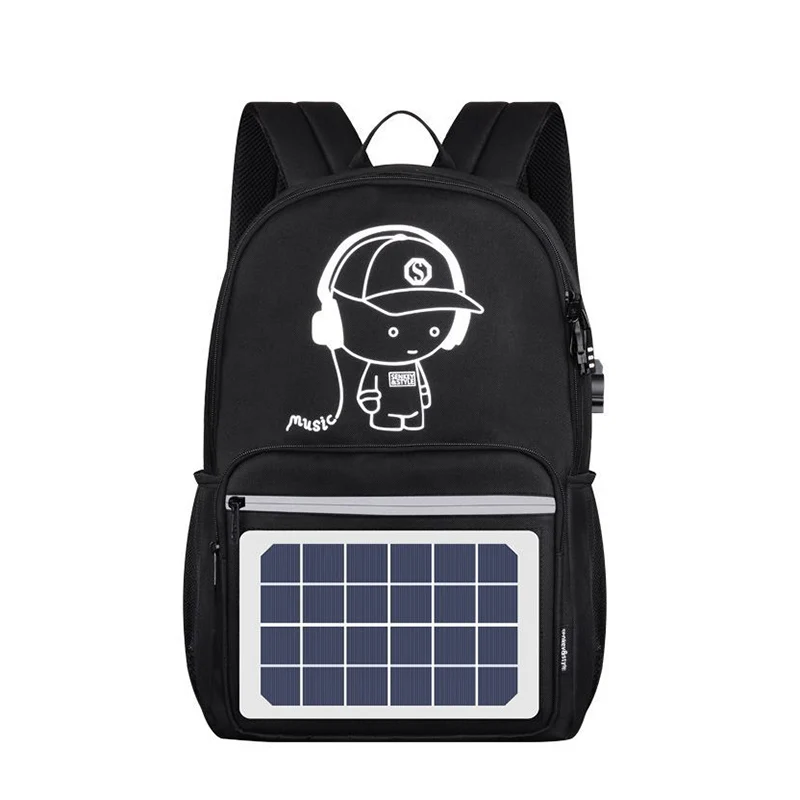 

Solar Powered Backpack USB Charging Anti-Theft Laptop Backpack for Men Shoulder Bags New