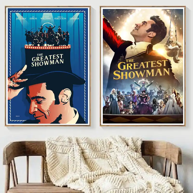 Poster Prints Hugh Jackman The Greatest Showman Poster Movie Film Art Canvas Oil Painting Wall Pictures Living Room Home Decor Painting Calligraphy Aliexpress