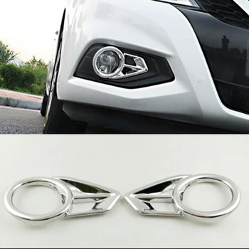

ABS Chrome car styling For NISSAN TIIDA 2016 2017 accessories Car front fog lamp light frame panel cover trim