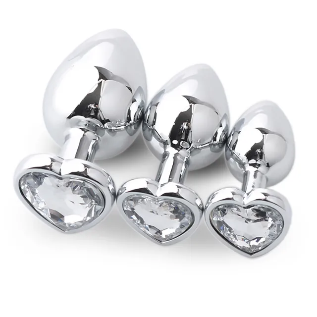 Crystal metal anal plug 3 sizes in a box