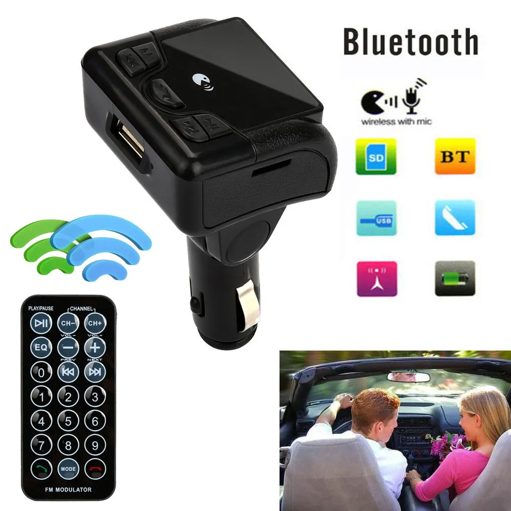 Автомобиль Bluetooth Беспроводной fm-передатчик AUX радио MP3 громкой связи вызова комплект MP3 J.15