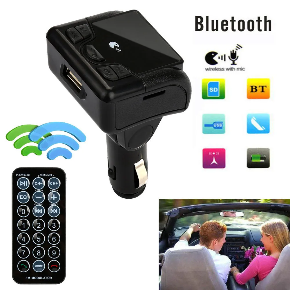 

Car Bluetooth Wireless FM Transmitter AUX Radio MP3 Handsfree Call Kit MP3 J.15