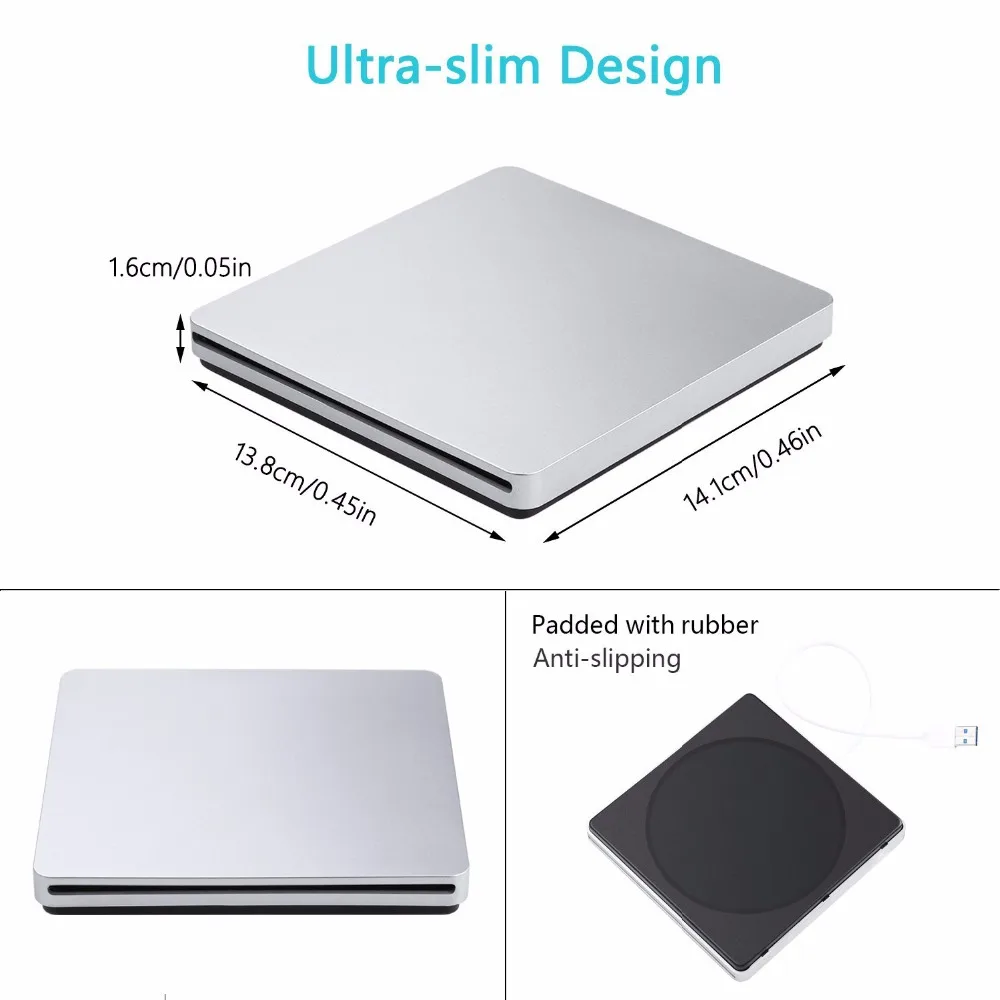 USB 3 0 слот нагрузки диск внешний dvd плеер CD/DVD RW горелки писатель рекордер Superdrive для