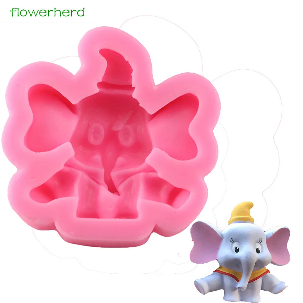 Силиконовая Форма Sugarcraft в виде слона 3D формы милых животных для помадки