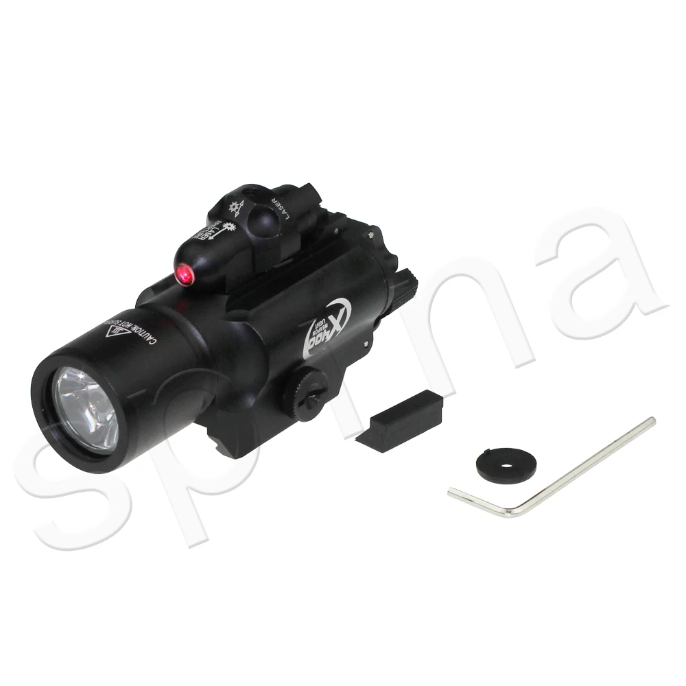 Спина оптика X400 тактический фонарь оружие Ночь Эволюция пистолет свет с красным LaserFit 20 мм Вивера