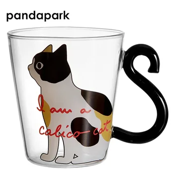 

Pandapark 2018 New Cute Creative Cat Kitty Glass Mug Cup Tea Cup Milk Coffee Mugs Breakfast Cup Meow Fruit Juice Tumbler PPX010A