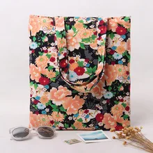 YILE 2 слоя сумка для покупок из чистого хлопка+ подкладка из хлопка Эко сумка-тоут Япония Стиль цветок L236