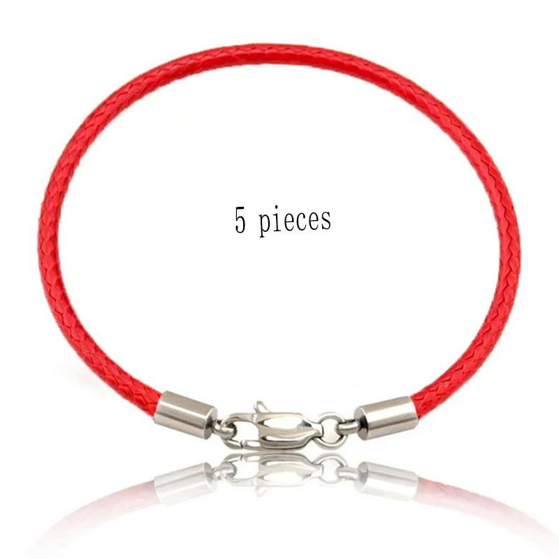 

5 Pieces/Lot Wholesale Women Men Red Thread Trendy Accessories Red Black String Bracelet Rope Leather Bracelets SL501*5