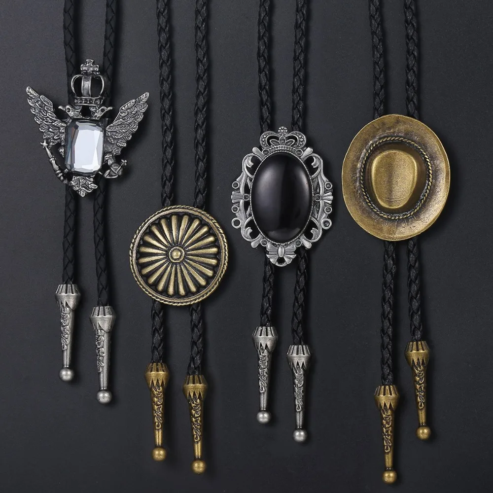 

Cowboy Leather Necklace for Men Bolo Tie Flower Indian Chief Eagle Rodeo Western Manmade Leather Mens Necklaces Wholesale DUNM10