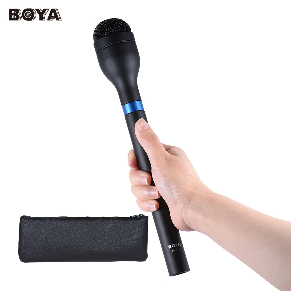 BOYA BY HM100 Handheld Dynamic Microphone Mic Omni Directional XLR Connector Alloy Mic for ENG