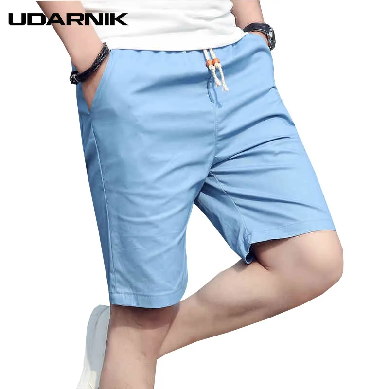 Летние Для мужчин Повседневное Короткие хлопковые середины талии по колено Drawstring негабаритных L-5XL одноцветное 5 цветов Свободные уличная мода 223-103