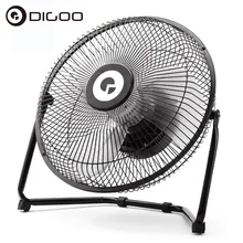 Digoo DF-101 10 дюймов Большой полностью черный металлический Электрический вращающийся USB Перезаряжаемый 18650 аккумулятор крутой Настольный вентилятор