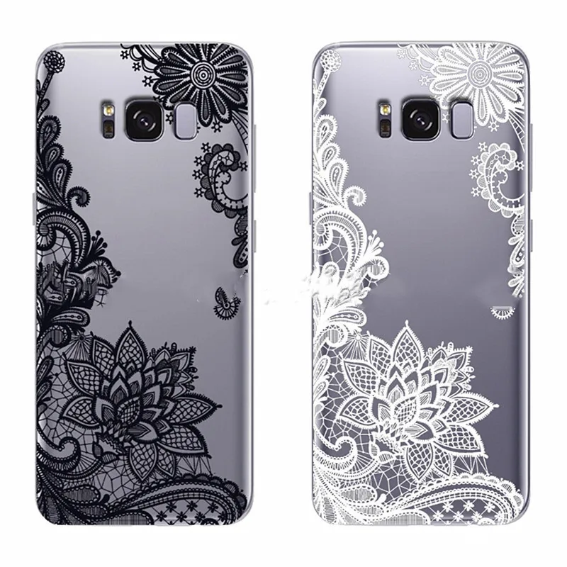 M39-Openwork Кружева транс ТПУ чехол для телефона samsung Galaxy S7 S8 S9 плюс Чехол J серии