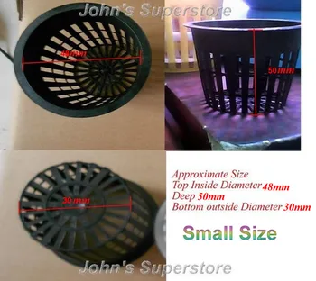 

Free Shipping 100Pcs Deep 50mm Fixed Net Planting Pot Basket Hydroponic Plants Grow Systems Flowers Fitted Fixtures Light