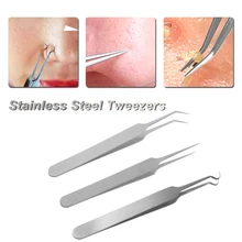 3 шт. Профессиональный игольчатый Пинцет для прыщей набор угрей прыщи удаление острый изгиб Gib голова уход за лицом инструмент для борьбы с комедонами удаление акне