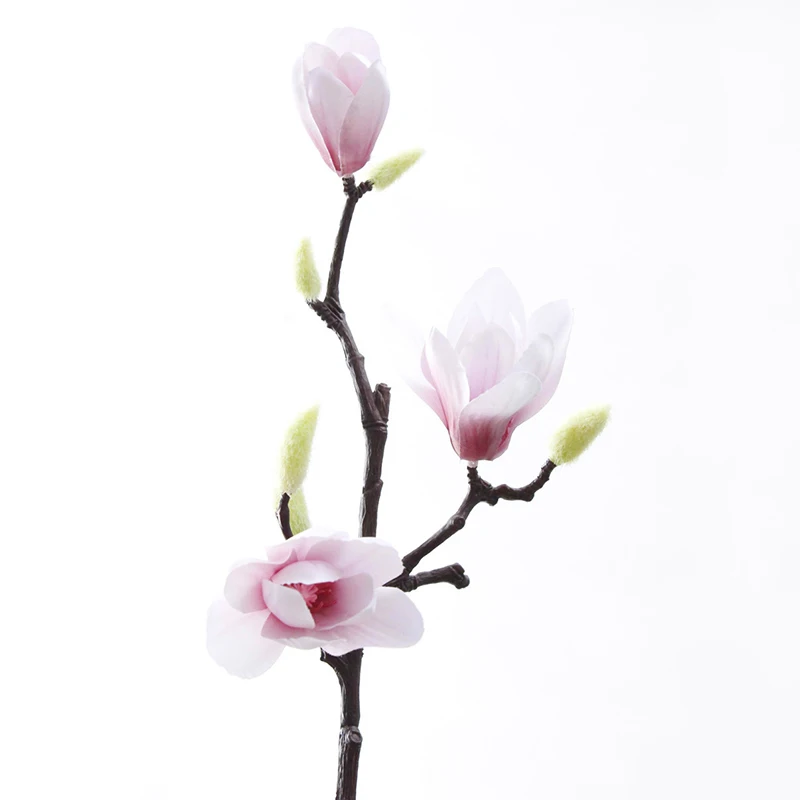 Искусственные Искусственные цветы Флорес 3D печать Искусственные Шелковые магнолии цветы для домашнего декора свадебные украшения Флер