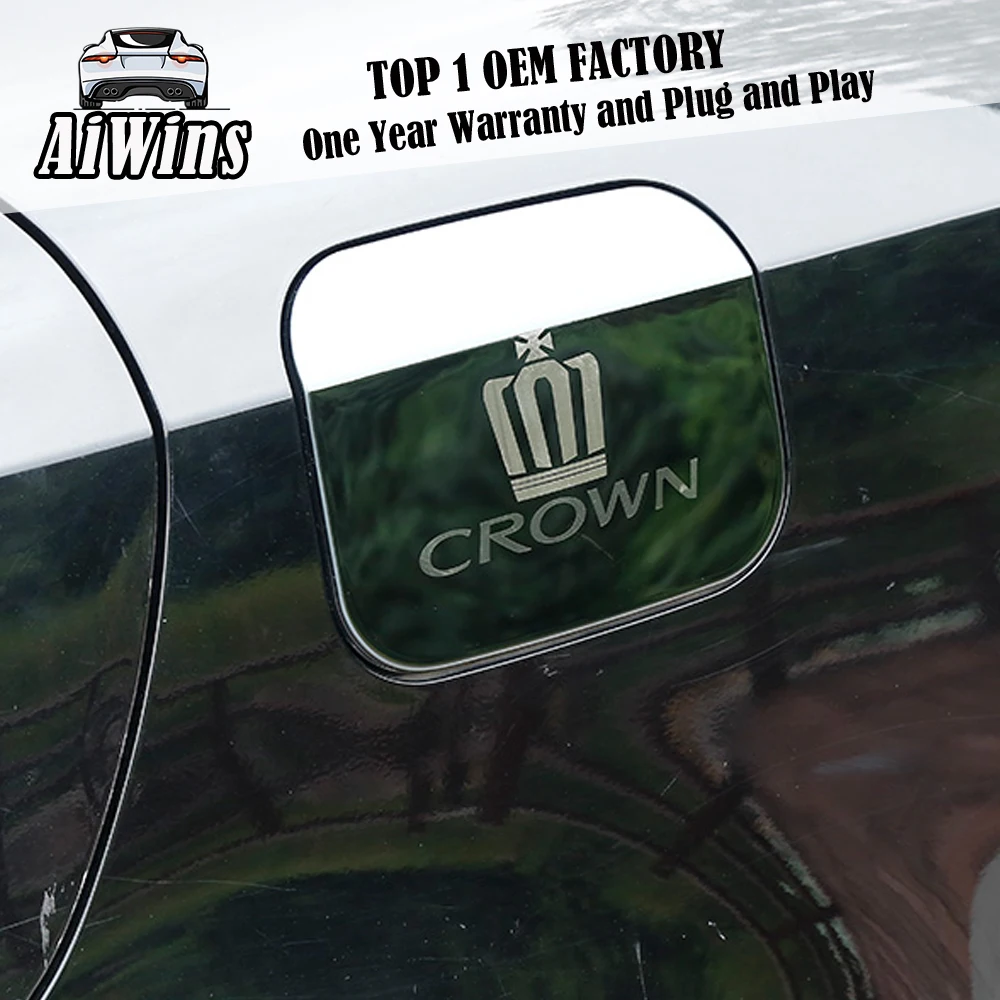 

1pcs stainless steel automobile model automobile fuel tank cover automobile sticker Toyota 14th Generation New Crown 2015-2018