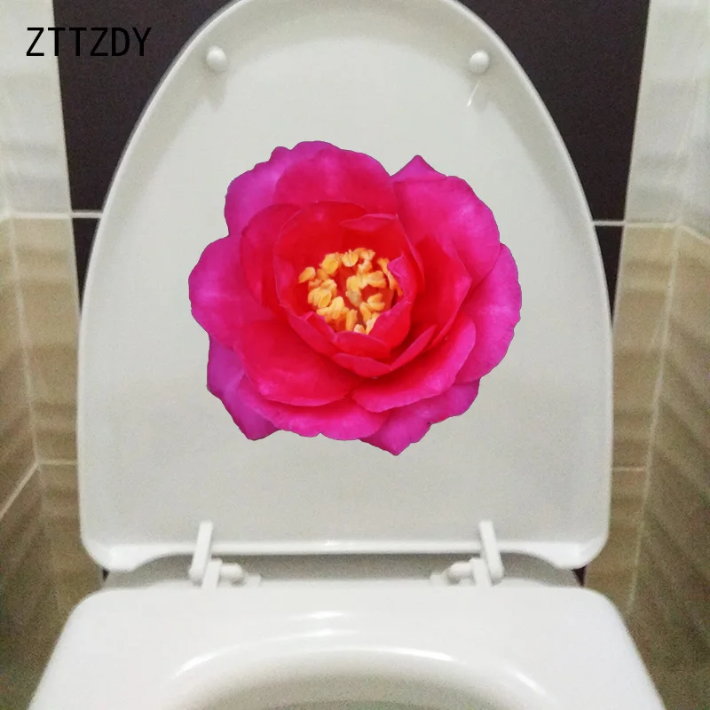 ZTTZDY 22 9*21 6 см красивый Камелия домашний Декор Гостиная Туалет стикер настенные