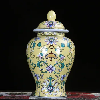 

Famille rose Jingdezhen hand made temple jar vase ceramic porcelain ginger jar wedding gift home porcelain jar lids