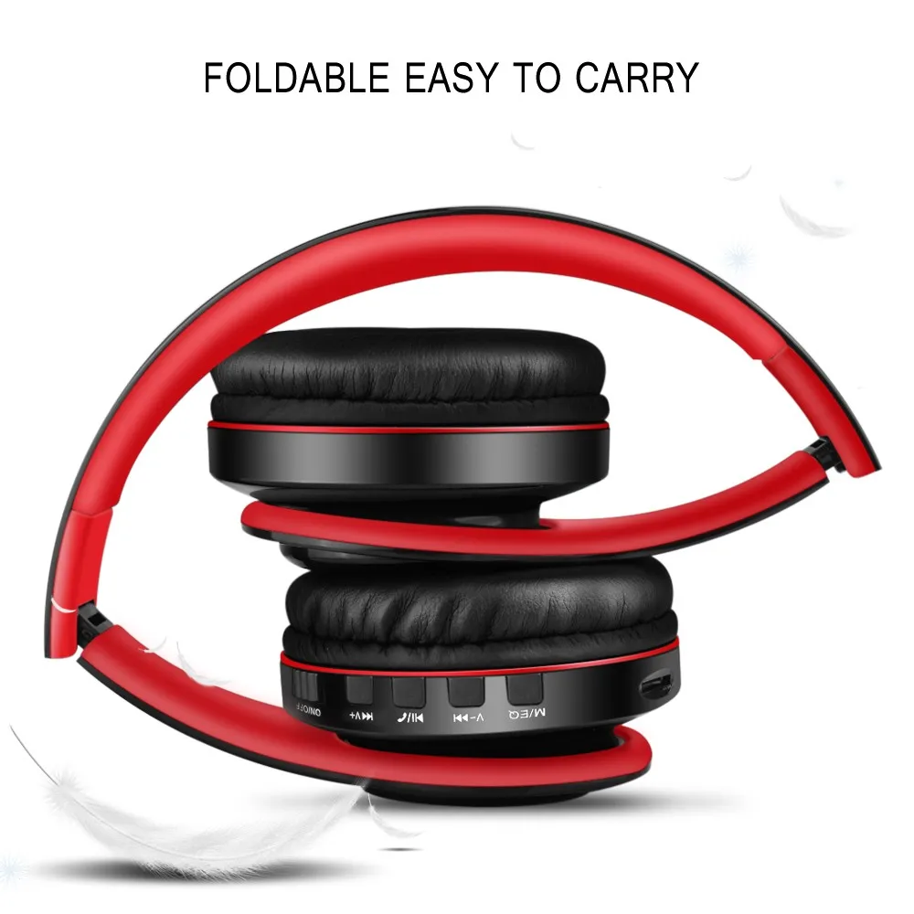 HATOSTEPED Wireless Bluetooth Gaming Headphones with Mic/FM for Mobile Phone and PC image 4