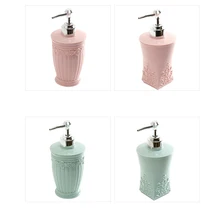 1pc 400ML Refillable Plastic Carved Cream Lotion Dispenser Container Bottles for Cosmetic Shower Gel Shampoo Liquid Soap