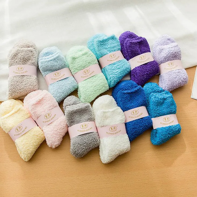 

New Fashion hot sale Women's Extremely Cozy Winter Warm Bed Floor Home Fluffy socks women Warm For Female Happy Sock