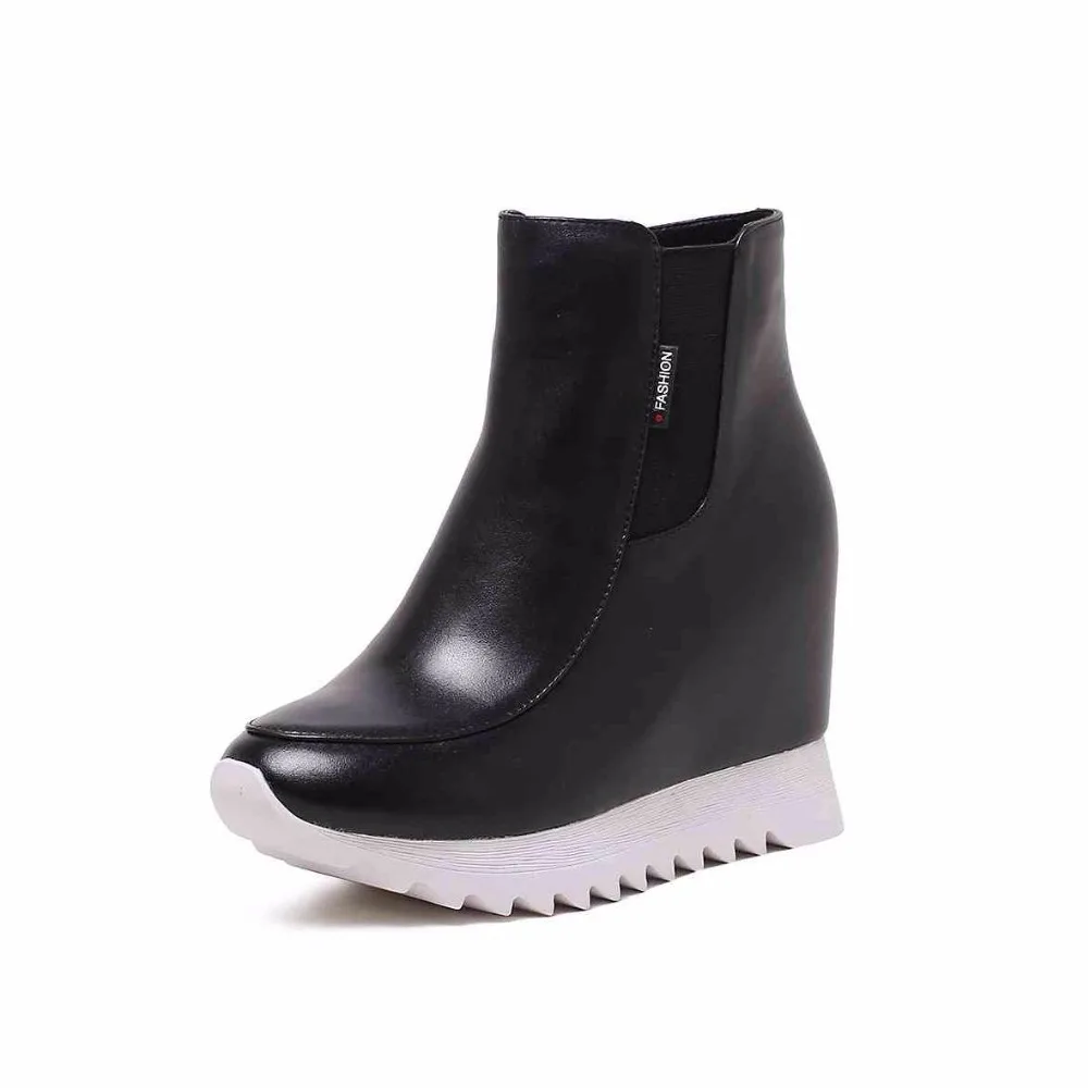 Interne Couture Cheville blanc L75 Nouveauté Super Fond Main Bottes Conception Inceased Rond Zip En Noir Bout Lenkisen Haute Femmes Cuir rouge 1clTFKJ3