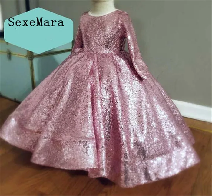 Sparkly Rose Gold Pailletten Baby Prinses Verjaardagsfeestje Jurken Baljurk Peuter Meisje Glitz Pageant Gown voor Speciale Gelegenheid Sparkly Rose Gold Pailletten Baby Prinses Verjaardagsfeestje Jurken Baljurk Peuter Meisje Glitz Pageant Gown voor Speciale Gelegenheid