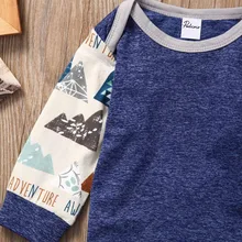 Одежда для новорожденных девочек и мальчиков топы с длинными рукавами, хлопковая футболка милые штаны Модный комплект одежды из 3 предметов