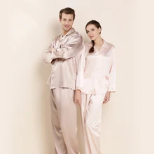 CEARPION, Китайская традиционная вышивка, цветок, для влюбленных, пижама, набор, Повседневный, шелк, длинный рукав, 2 шт, рубашка и штаны, повседневная домашняя одежда