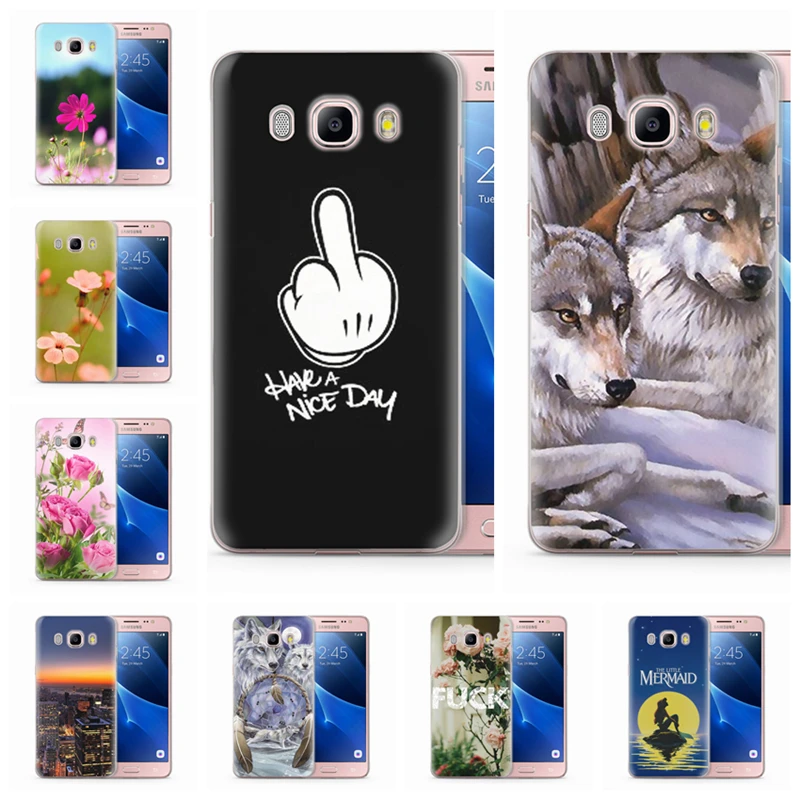 Мягкий чехол для Funda Samsung Galaxy J5 2016 J510 J510F TPU цветной силиконовый с изображением неба