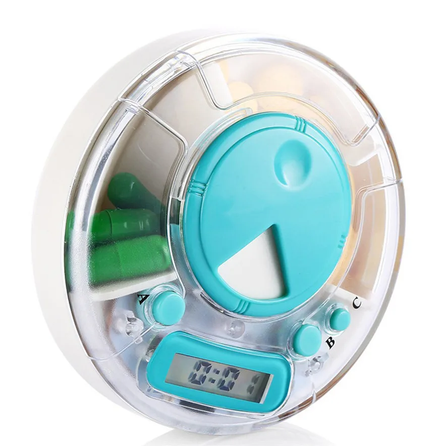

Grid intelligent Electronic Pill Case Alarm Timer Pills Reminder Storage Medicine Organizer Pill Container best seller#30