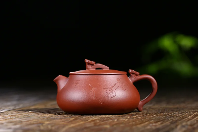 220cc Original Mine Clear Water Mud Teapot Pure Hand-made Yixing Famous Fan Yujun Boutique Auspicious Wishful Zisha Teapot