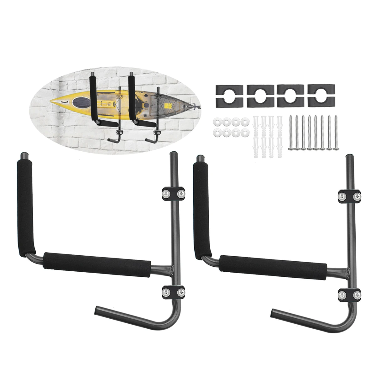 

2Pcs Kayak Rack Kayak Holder Kayak Hanger Supporter Carrier Storage Wall Bracket Canoe Paddle Surfboard