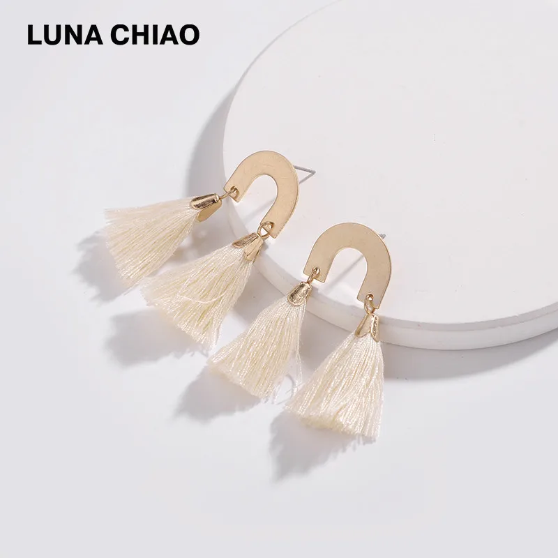 LUNA CHIAO поношенные серьги с золотым покрытием u образная форма в виде лошади