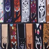 2018 New Design  Animal panda tiger dog  rabbit Silk Scarf Women Brand Scarf Handle Bag Ribbons headband Handle Bag wholesale 1