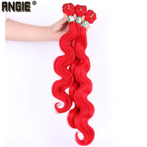 Extensão do Cabelo Polegadas Corpo Onda Pacotes Tecer Cabelo Sintético 3 Cor Única Dupla Trama 16 18 20