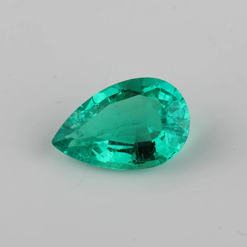 

0.2ct/pcs 4x6mm columbian green pear shaped excellent cut lab-created Hydrothermal merald for jewelry making