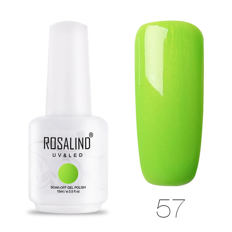ROSALIND Гель-лак для ногтей гибридные Лаки 15 мл чистые цвета свежий дизайн ногтей замочить от маникюра Vernis Полупостоянный Гель-лак - Цвет: RH57