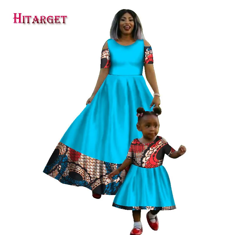 

2017 New Fashion Matching African Women&Girl's Long Dresses 2 Pieces Brand Africa Traditional clothing 100% Cotton WY1510