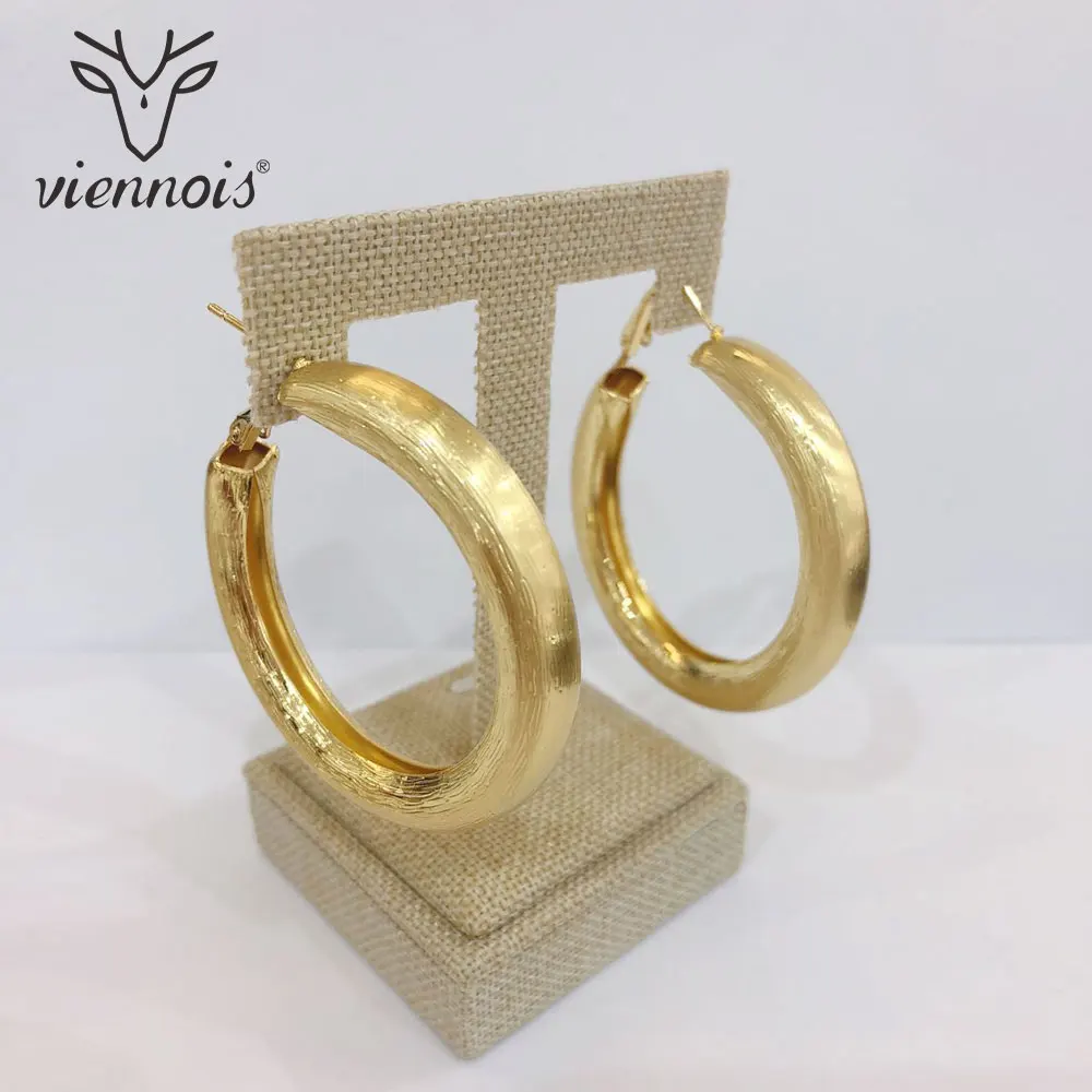 

Viennois Fashion Rose Gold/Silver/Gold Color Round Earrings for Women Big Hoop Earrings Female Earrings Trendy Jewelry