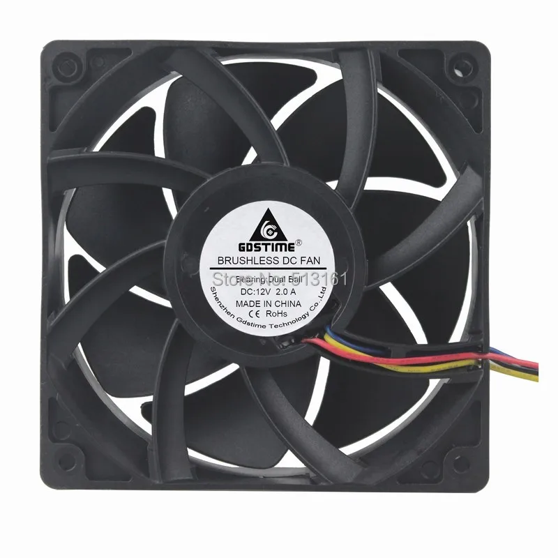 

2pcs Gdstime 12V 4PIN 12038 12CM 120MM DC Brushless Computer Case Cooling Cooler Fan with FG PWM